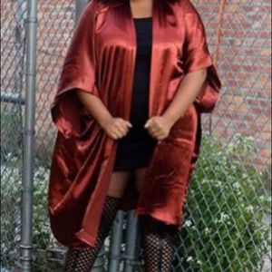 Plus Satin Kimono